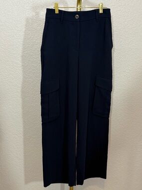 Wilfred Navy Blue Wide-Leg Cargo Trousers (B1)